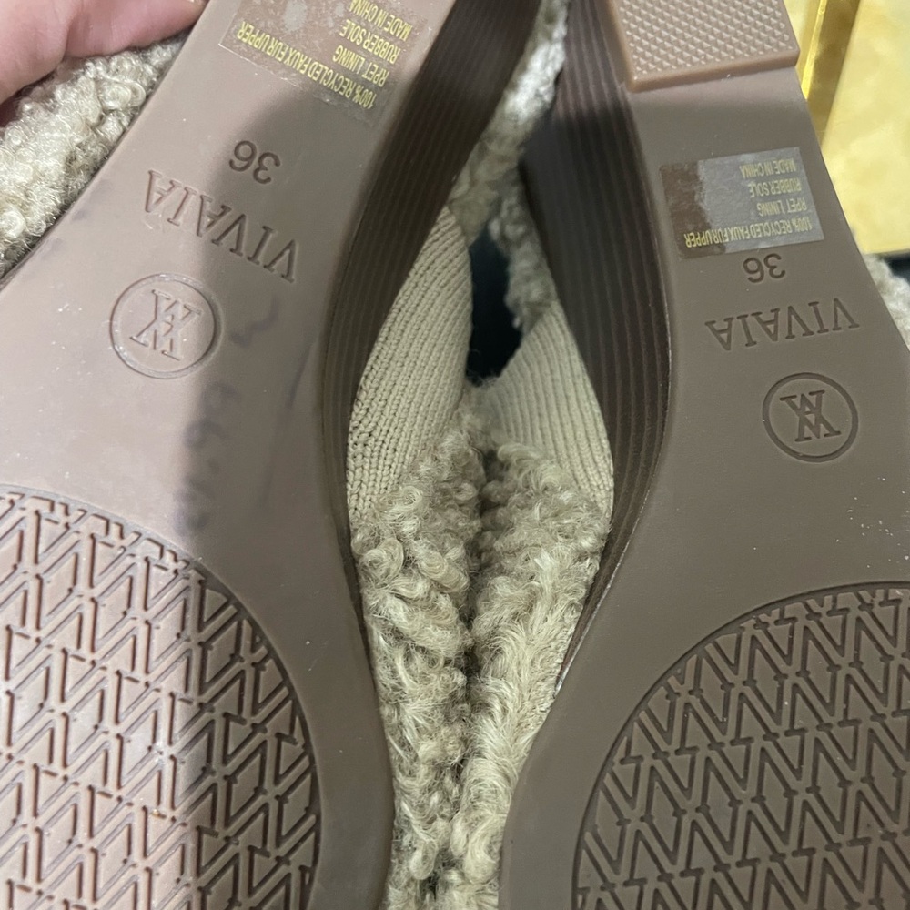 Tan Square-Toe Wedge Mules - Picture 6 of 6